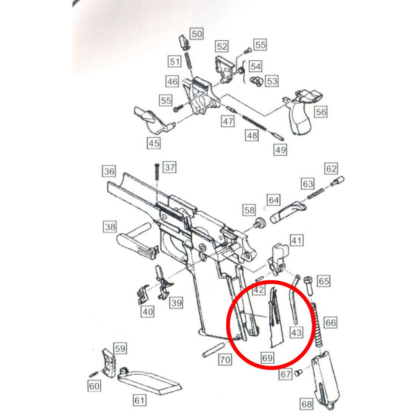 We 1911 Sear Spring Grip Emniyet Parçası Part No #69