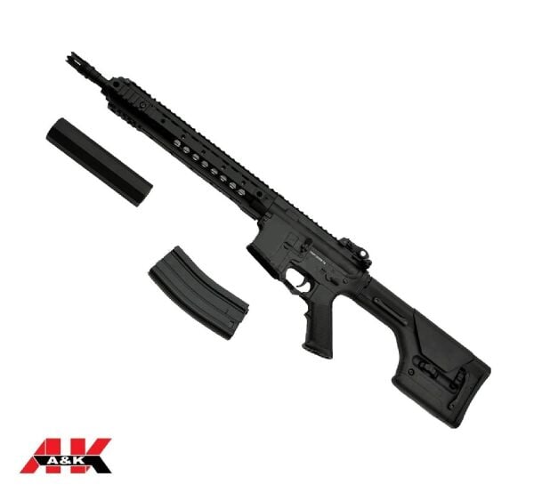A&K M4 DMR Diamond Head Susturucu Replikalı AEG TÜFEK - Siyah