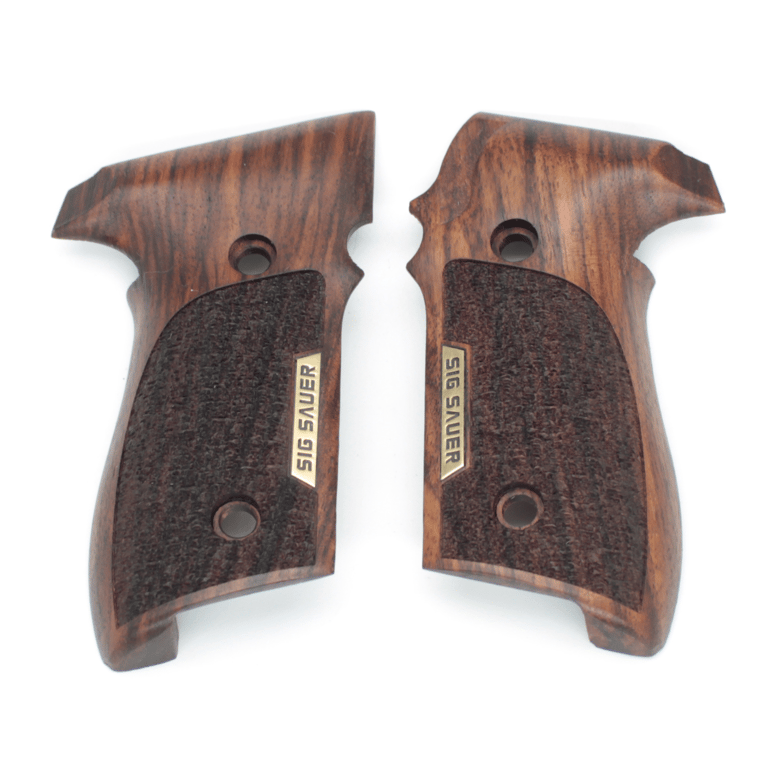 Sig sauer p228 p229 sarı metal arma sig pütürlü ceviz ahşap silah kabze