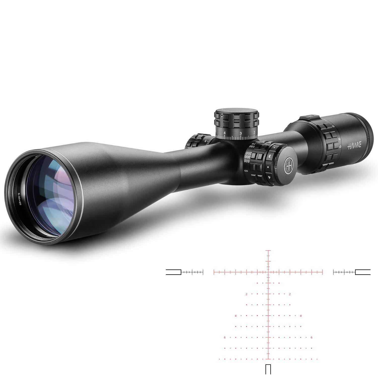 HAWKE Frontier 30mm SFP 5-30x56 SF IR (Mil Pro 20x) Yivli Tüfek Dürbünü 18441