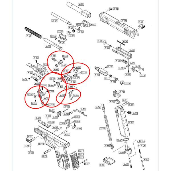 We XDM Hammer Set Parça No #37-53-55-57