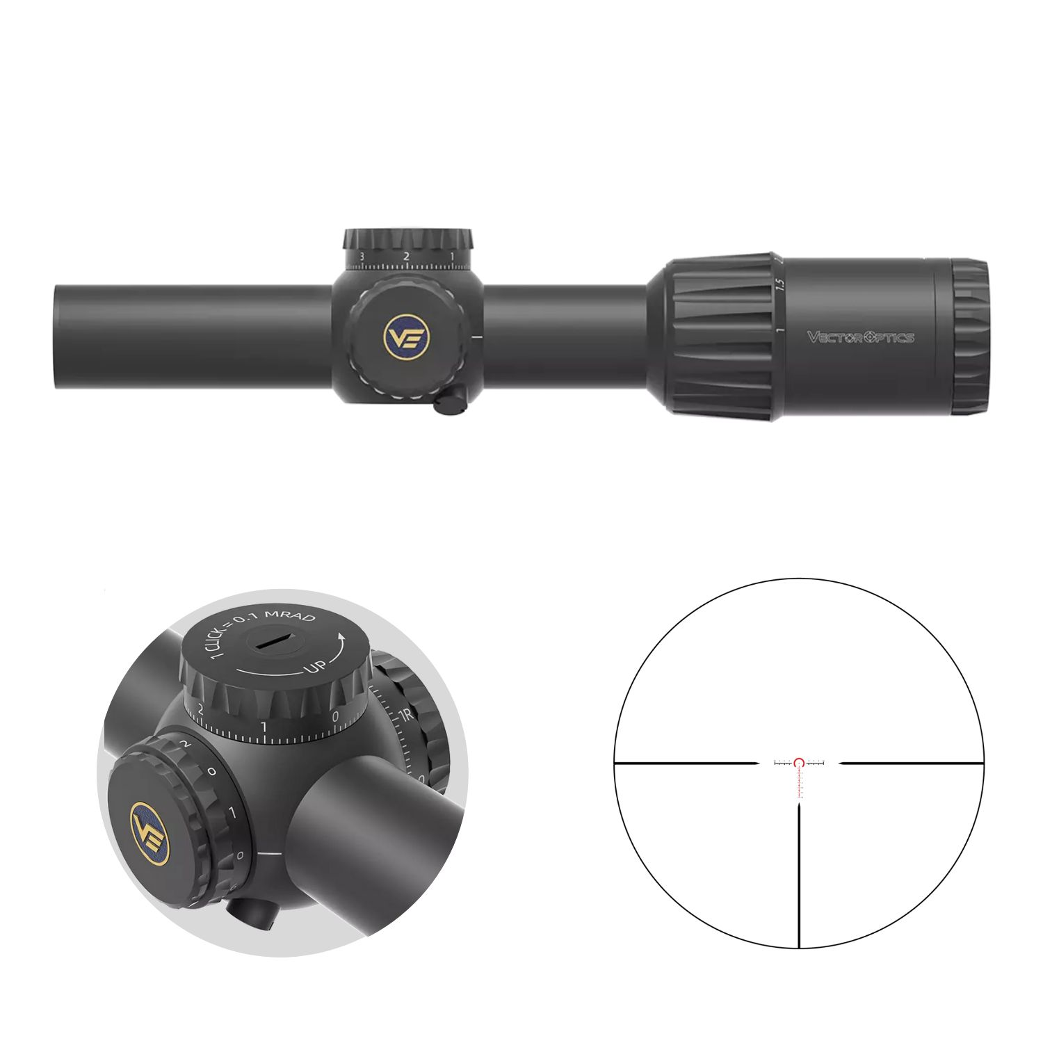 Vector Optics TAURON 1-6X24 GENII FFP Tüfek Dürbünü SCFF-63