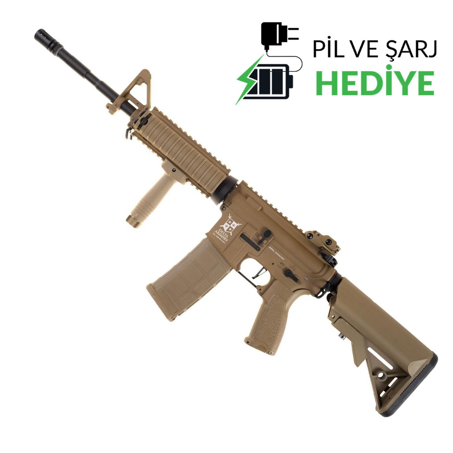 Delta Armory AR15 RIS ALPHA Full Metal Airsoft Tüfek / FULL TAN DA-A02-FT