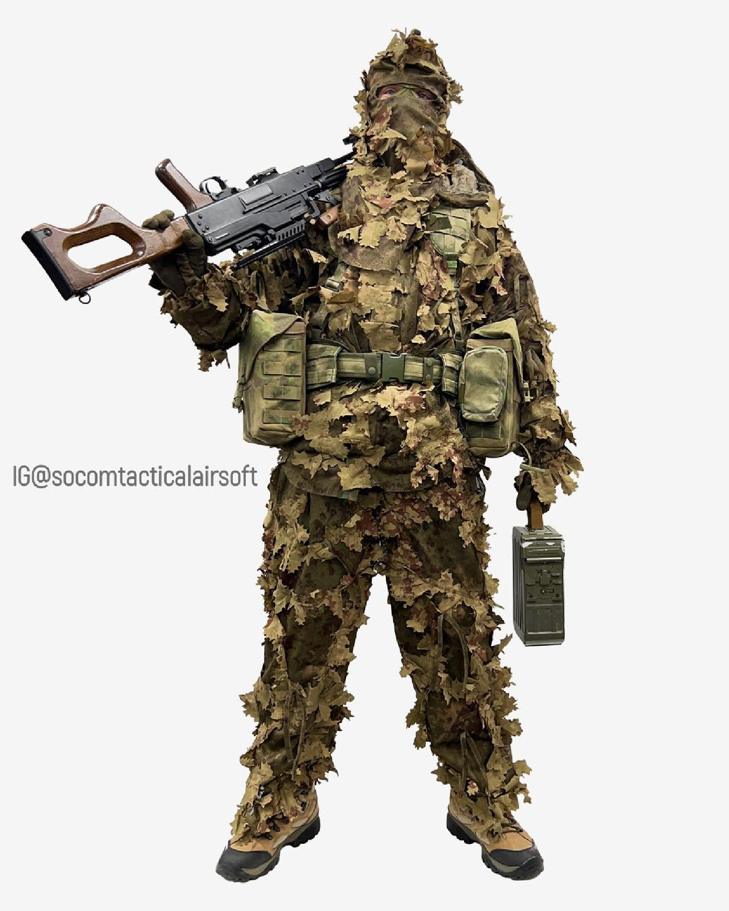 KMCS Ghillie Suit IRR Baskı Kızılötesi Frekanslı Kapüşonlu Vücut Kamuflajı Oakland