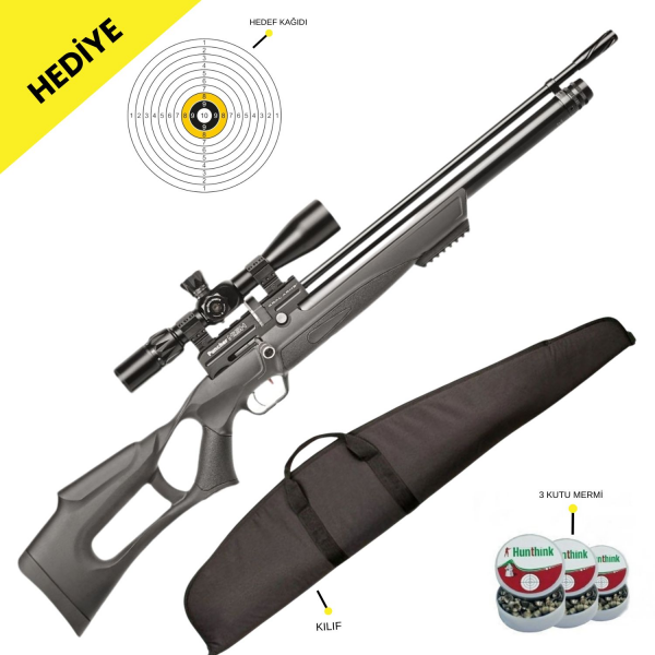 KRAL ARMS PUNCHER NISH S Siyah 5.5mm PCP Havalı Tüfek