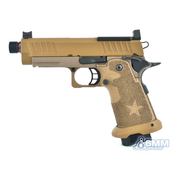 Army Helios Staccato Licensed C2 Compact 2011 FDE T8 GBB Pistol with RMR Cut Tabanca