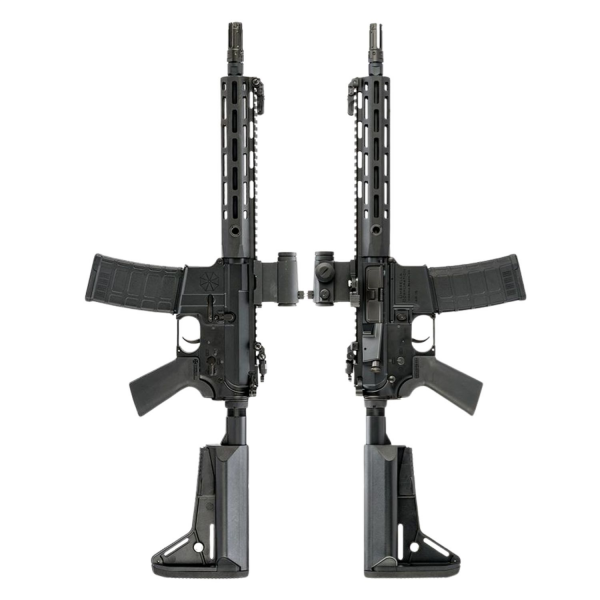 EMG Umbrella Corporation Weapons Research Group Licensed M4 M-LOK Airsoft AEG Rifle (Color: Woodland Water Transfer / Carbine 400 FPS)