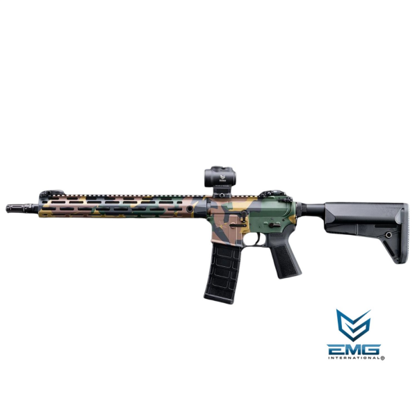 EMG Umbrella Corporation Weapons Research Group Licensed M4 M-LOK Airsoft AEG Rifle (Color: Woodland Water Transfer / Carbine 400 FPS)
