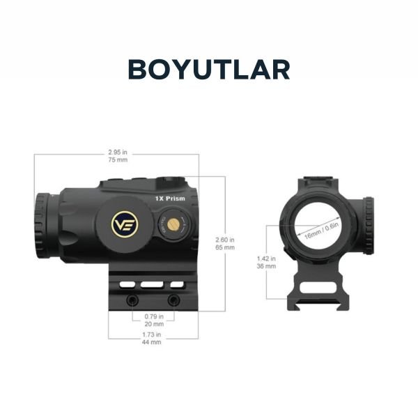 Paragon 1x16 Micro Prism Tüfek Dürbünü