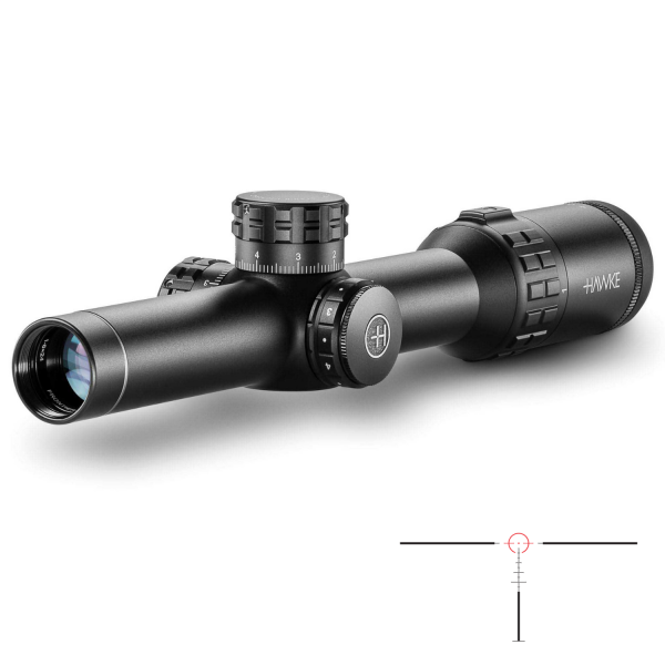 HAWKE Frontier 30mm SFP 1-6x24 IR (Tactical Dot 6x) Yivli Tüfek Dürbünü 18402