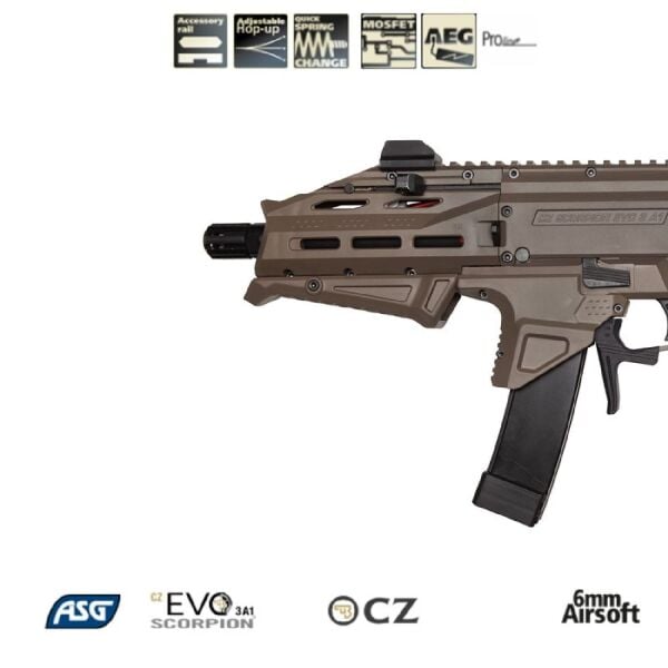 ASG CZ Scorpion EVO 3 ATEK Tan Dual Tone AEG Airsoft Tüfek