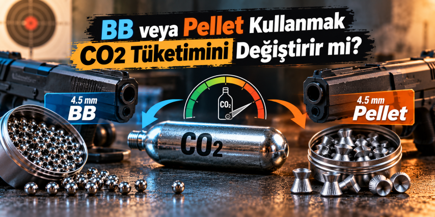 Blowback ve Non-Blowback havalı tabancada 12 gram CO2 tüketimi