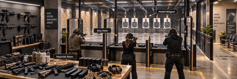 Airsoft poligon atış hattı yerleşim planı