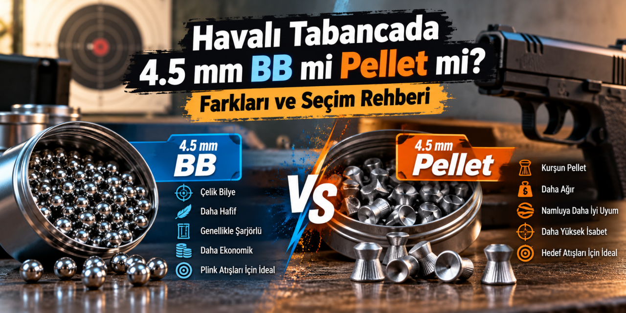 Havalı Tabancada 4.5 mm BB mi Pellet mi? Farkları ve Seçim Rehberi