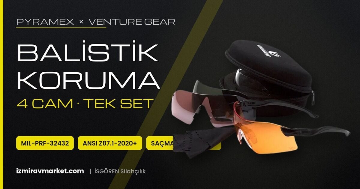 Balistik Atış Gözlüğü Rehberi: Pyramex Dropzone 4 Camlı Set | İzmir Av Market
