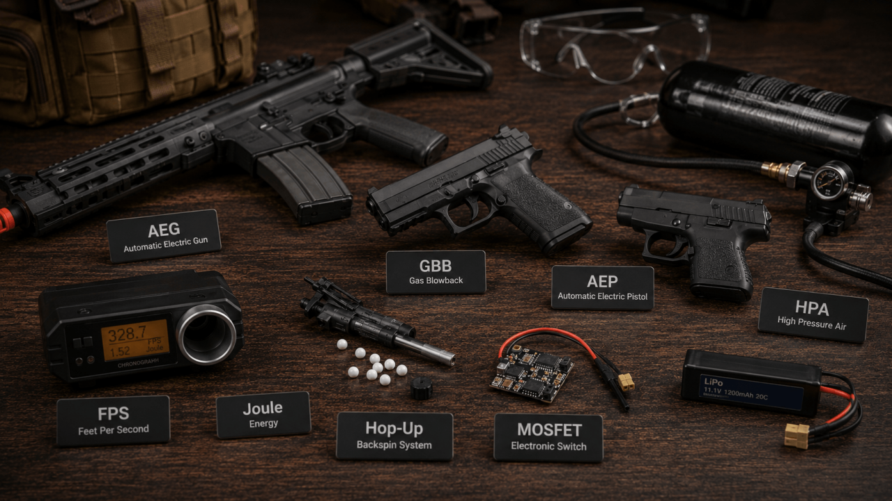 Airsoft Terimleri Sözlüğü: AEG, GBB, AEP, HPA, FPS, Joule, Hop-Up ve MOSFET Nedir?