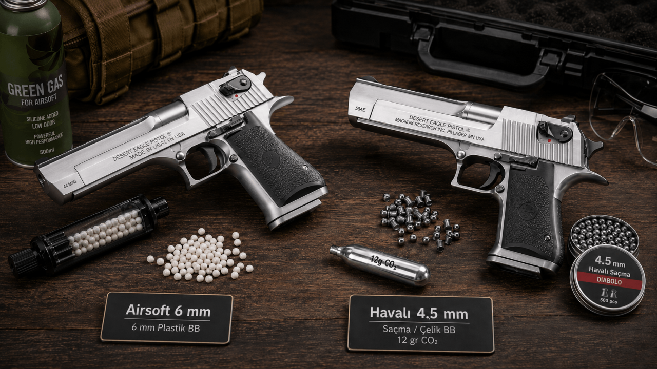Desert Eagle Airsoft ve Havalı Tabanca Arasındaki Farklar