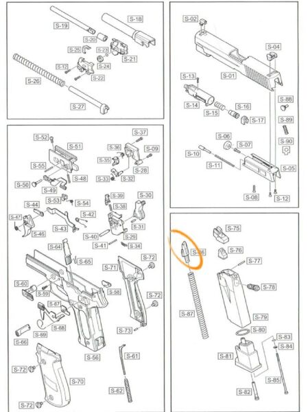 WE F226 - F228 - F229 - MK25 Magazine Follower/ Şarjör BB izleyici Parça #86