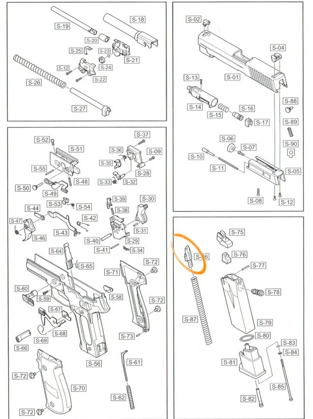 WE F226 - F228 - F229 - MK25 Magazine Follower/ Şarjör BB izleyici Parça #86