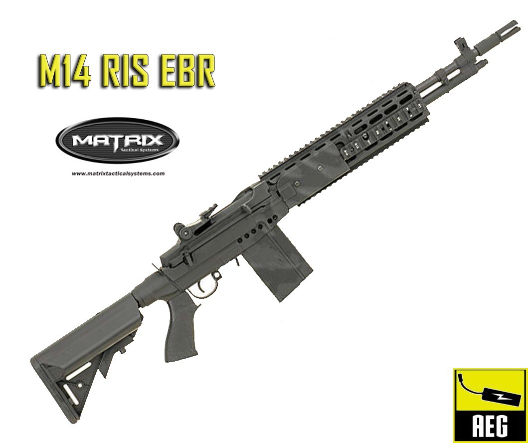 MATRIX M14 RIS EBR Evike Upgrade Airsoft AEG Siyah
