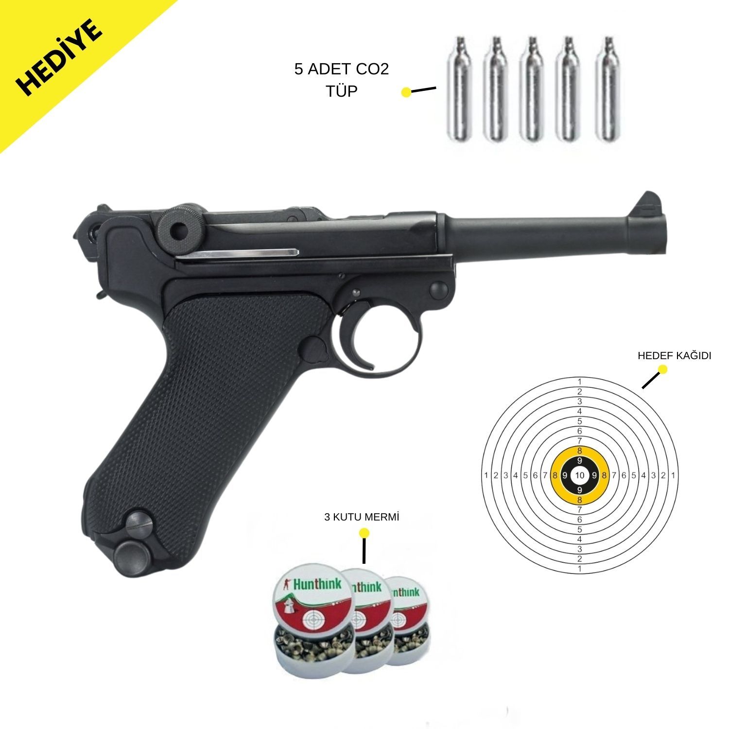 KWC LUGER P08 (KMB41DHN) 4.5MM HAVALI TABANCA