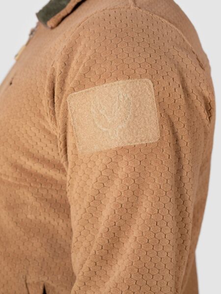 MUDEIR Balıkçı Yaka Petek Model Cepli Polar Yalım KAYOTE BROWN