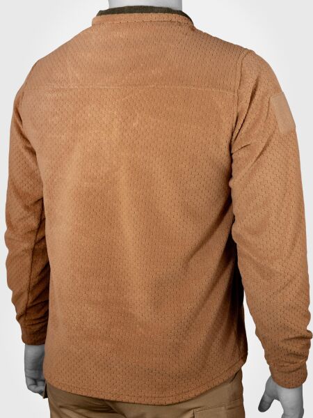 MUDEIR Balıkçı Yaka Petek Model Cepli Polar Yalım KAYOTE BROWN