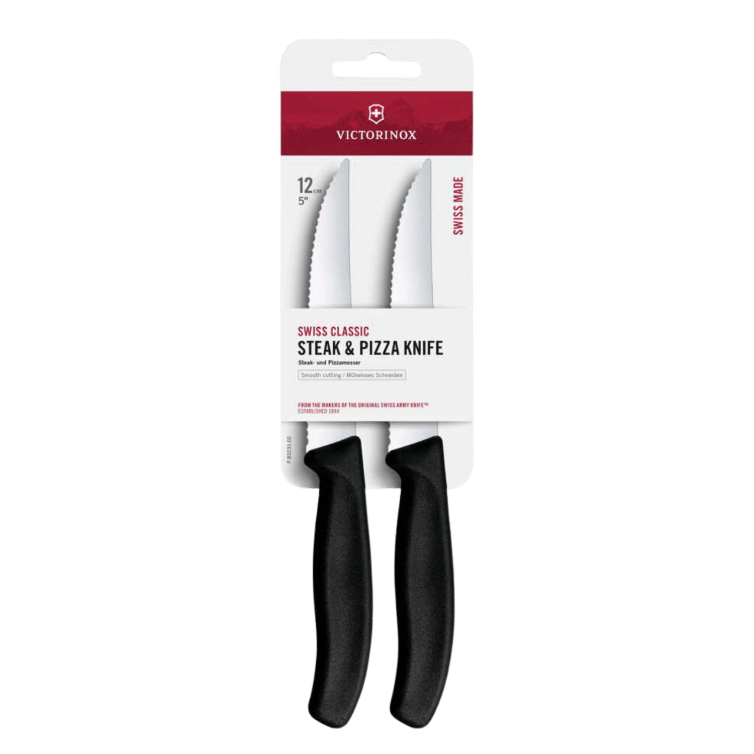 Victorinox 6.7933.2B Swiss Classic 12cm 2'li Tırtıklı Biftek Bıçağı, Siyah