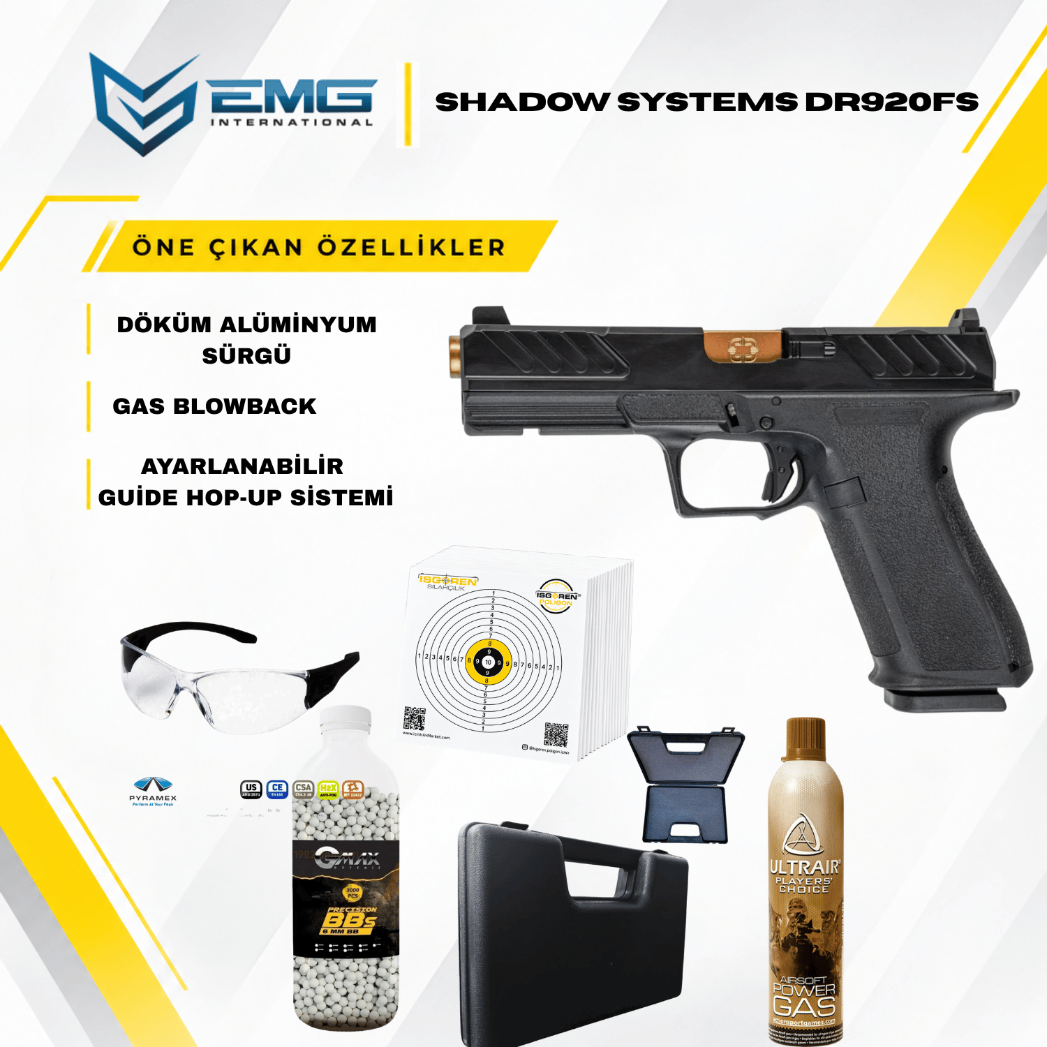EMG VFC Shadow Systems DR920FS Bronz Namlulu GBB Airsoft Tabanca Seti