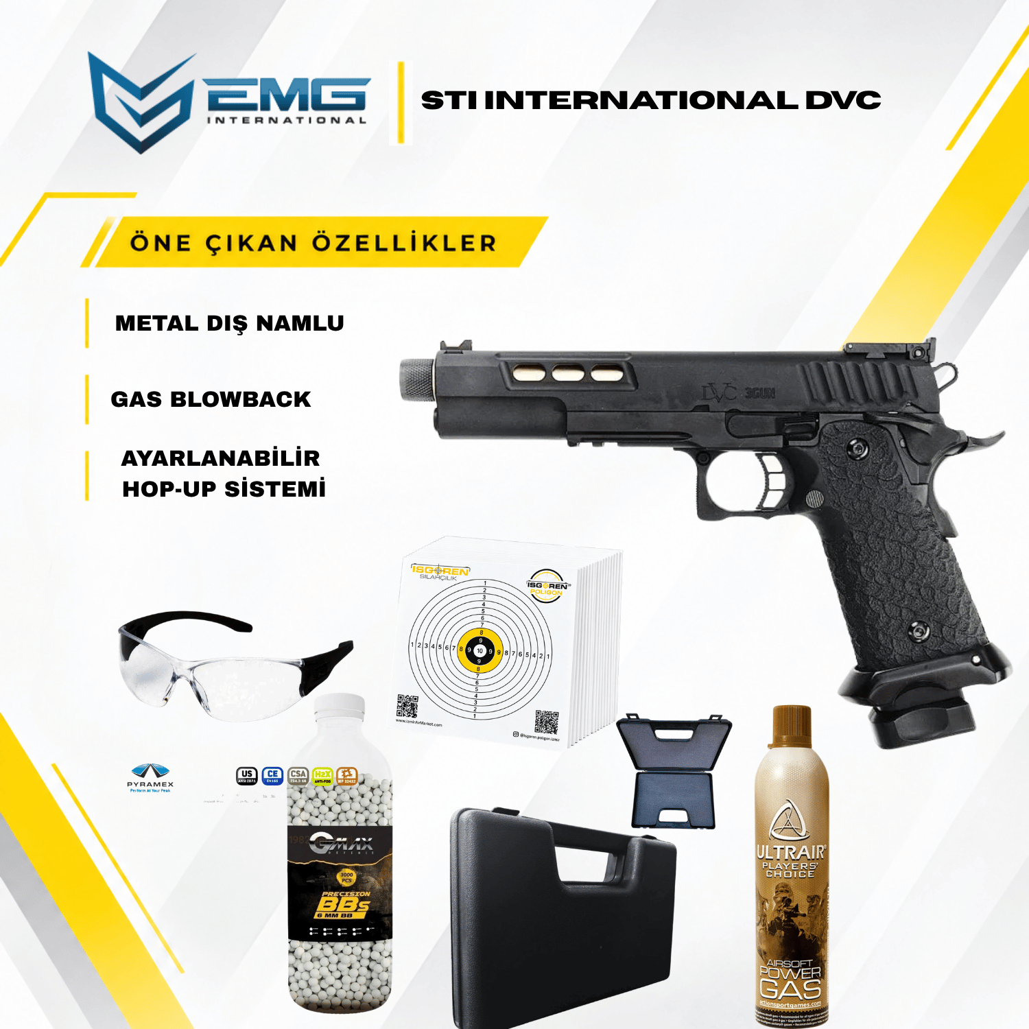 AW EMG Stı International Dvc 2011 3Gun GBB Airsoft Tabanca Seti