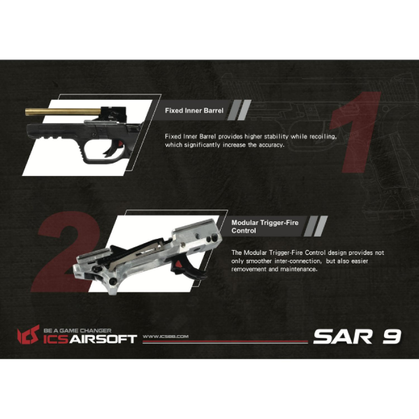 ICS SARSILMAZ SAR9 GEN2 6mm GBB Airsoft Tabanca
