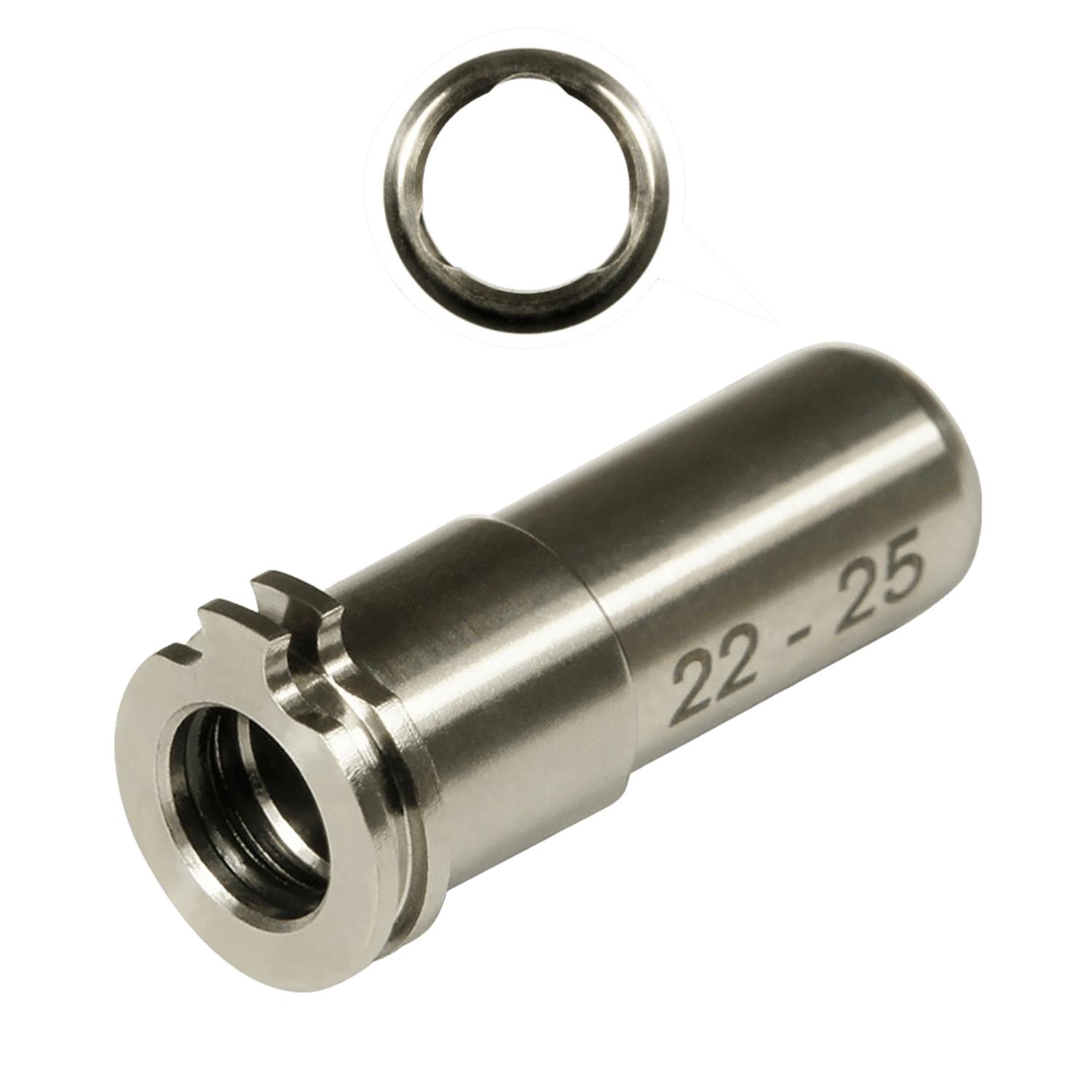 MAXX Airsoft CNC Titanium Ayarlanabilir 22mm-25mm Air Seal AEG Nozzle MX-NOZ2225TN
