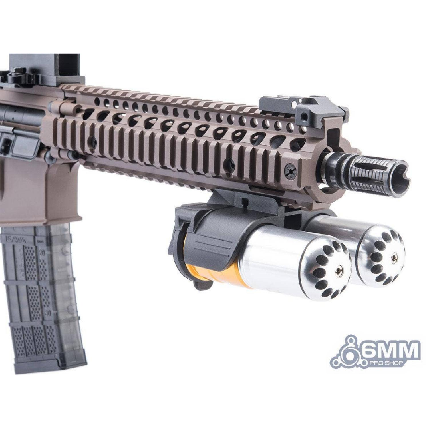 6mmProShop Kompakt Ray Montajlı DOUBLE IKILI Bomba Atar Airsoft Grenade Launcher