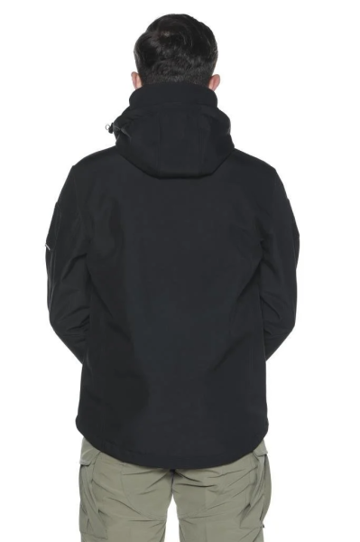 Single Sword Taktik Çok Cepli Polar Astarlı Suya Dayanıklı Avcı Outdoor Softshell Mont SİYAH