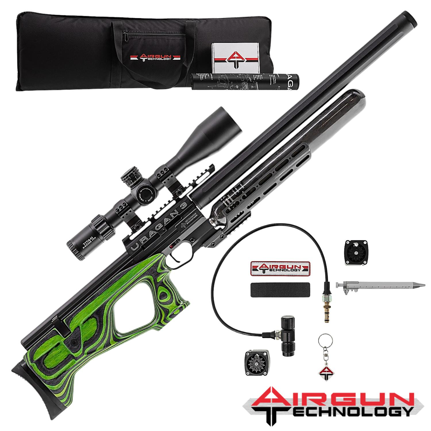 AGN Uragan3 700mm LONG GREEN Lamine 6.35mm (.25cal) PCP HAVALI TUFEK Airgun Technology