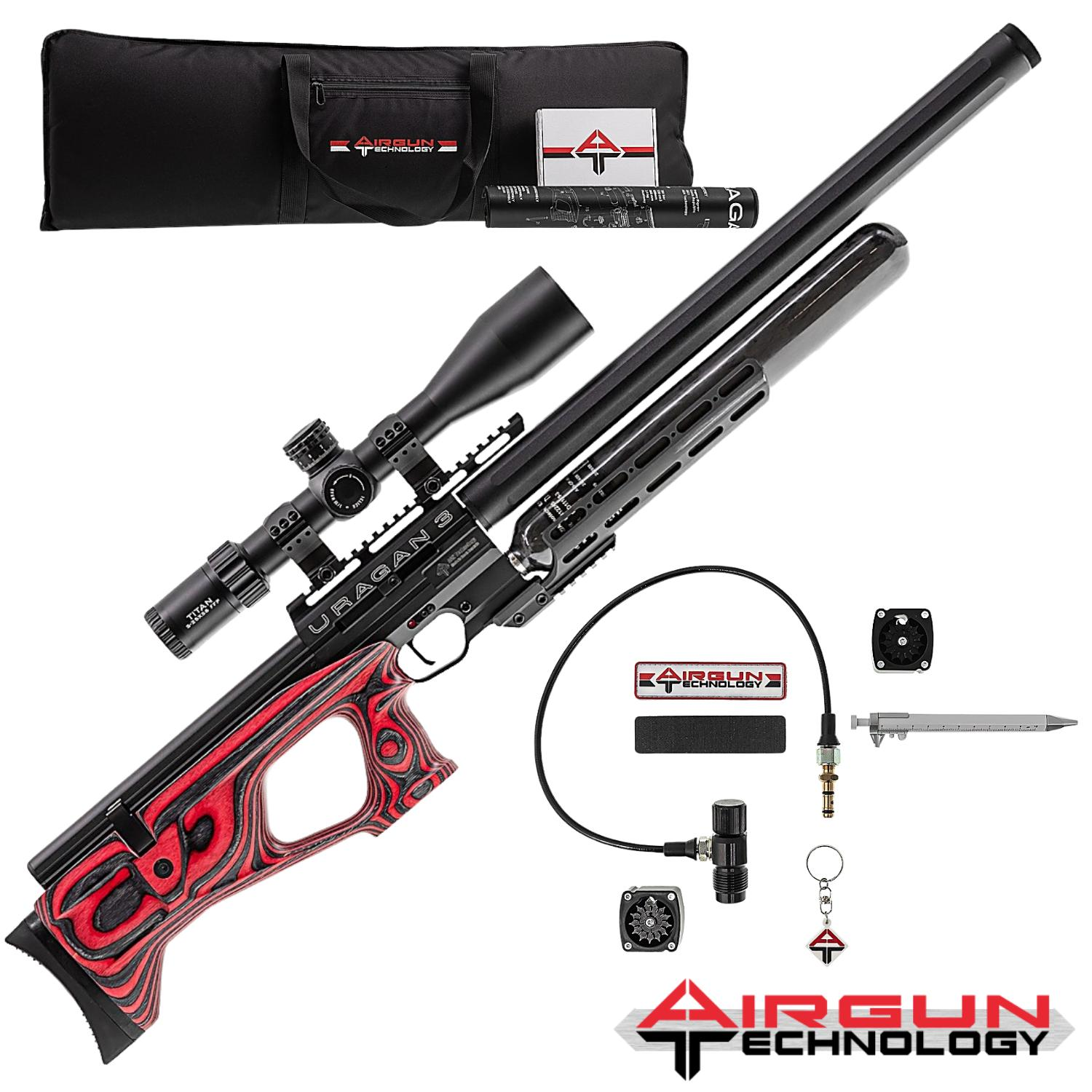 AGN Uragan3 700mm LONG RED Lamine 5.5mm (.22cal) PCP HAVALI TUFEK Airgun Technology