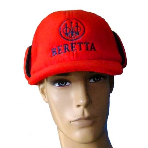 BERETTA LOGOLU KULAK KORUYUCULU KIŞLIK POLAR ŞAPKA - Kırmızı