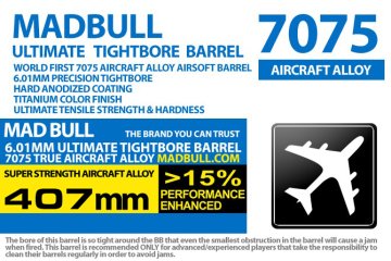 MADBULL ULTIMATE 6.01mm 7075Alüminyum Tight Bore İç Namlu 407mm