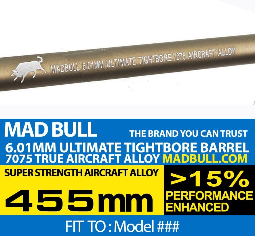 MADBULL ULTIMATE  6.01mm 7075Alüminyum Tight Bore İç Namlu 455mm
