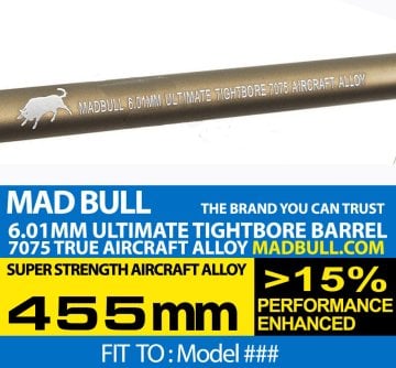 MADBULL ULTIMATE  6.01mm 7075Alüminyum Tight Bore İç Namlu 455mm