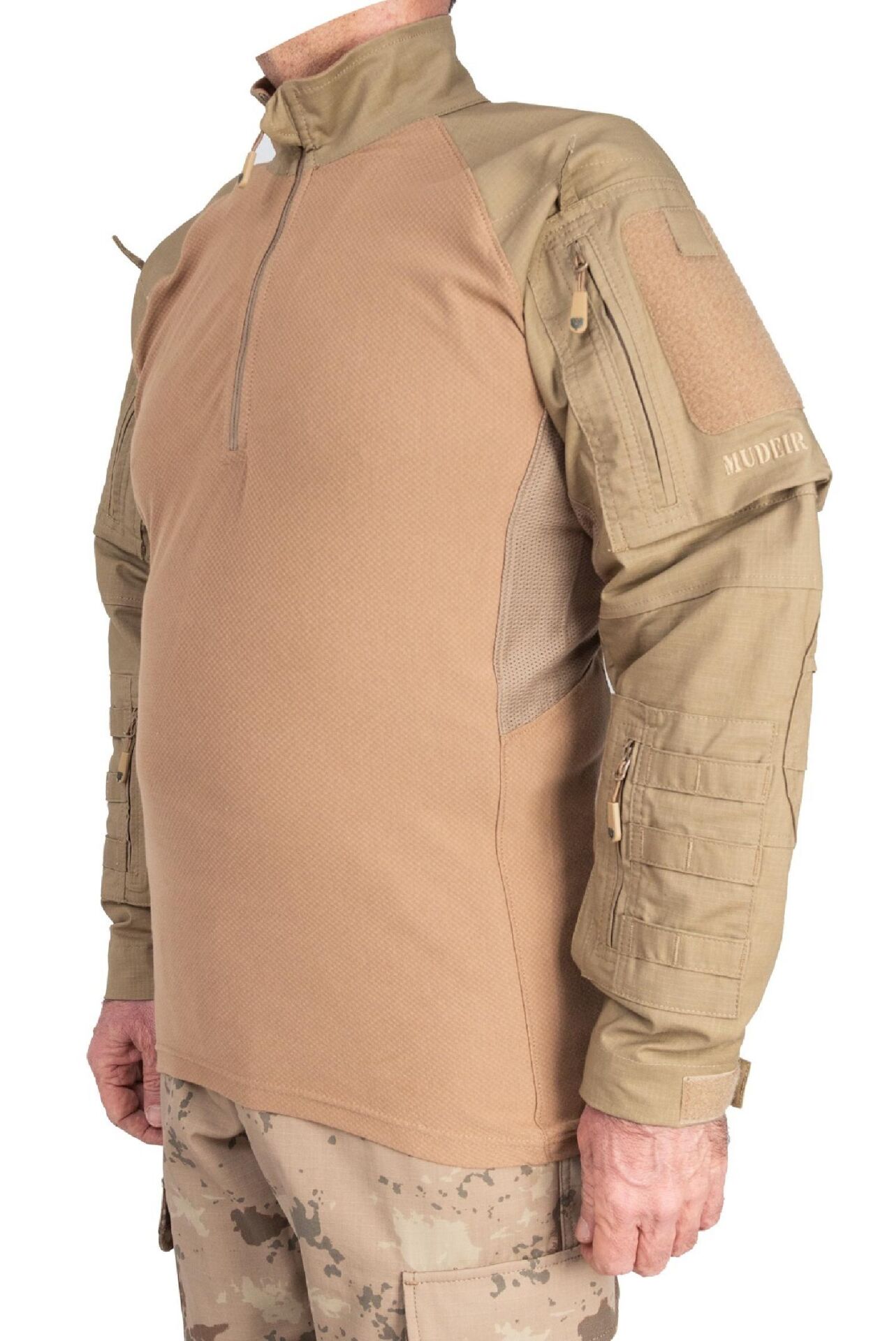 MUDEIR Operasyon URAZ T-shirt Dry touch Ripstop Uzun Kol KAYOTE BROWN