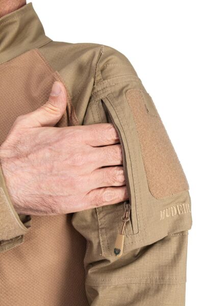 MUDEIR Operasyon URAZ T-shirt Dry touch Ripstop Uzun Kol KAYOTE BROWN