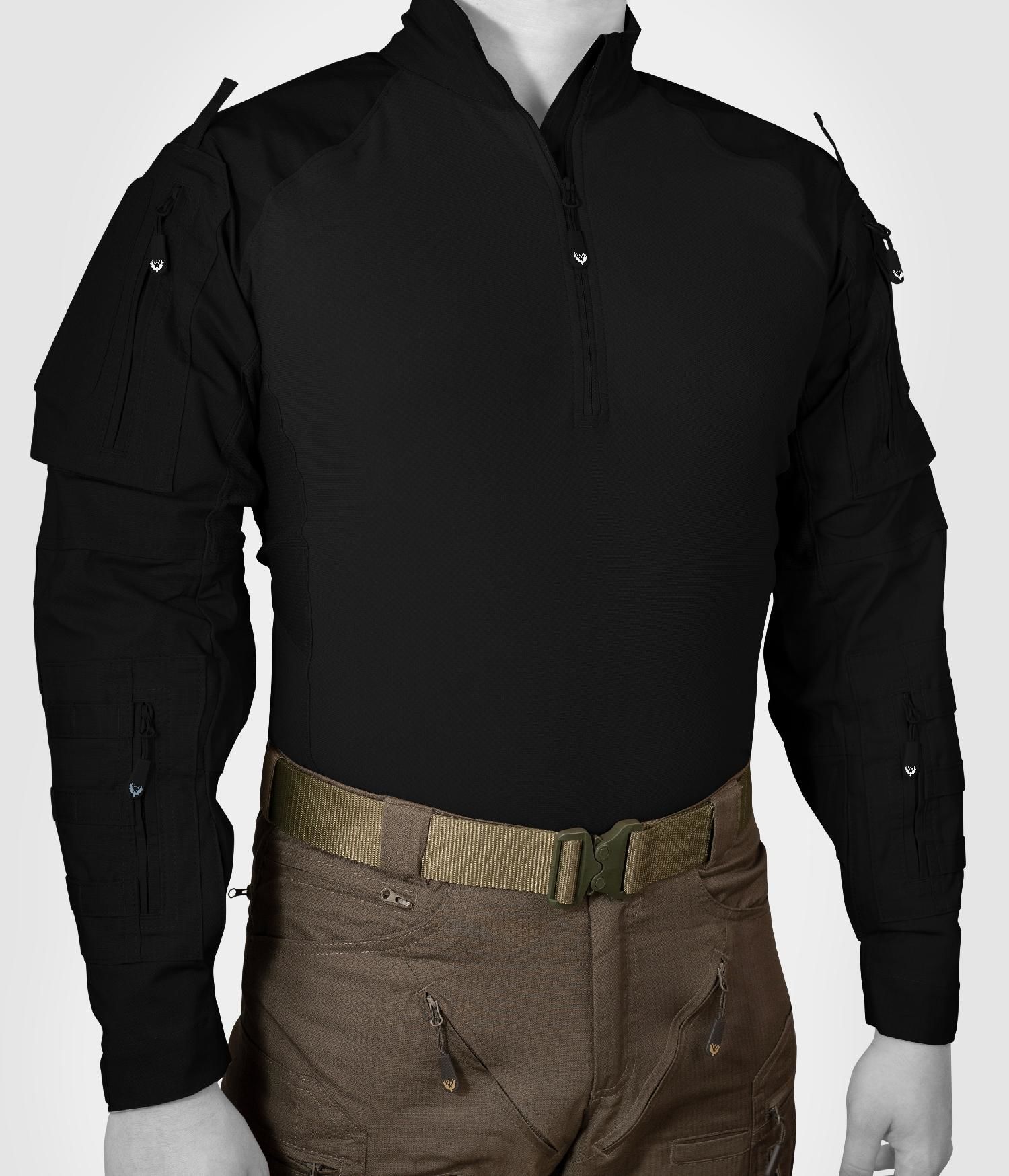MUDEIR Operasyon URAZ T-shirt Dry touch Ripstop Uzun Kol SİYAH