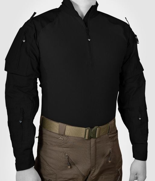 MUDEIR Operasyon URAZ T-shirt Dry touch Ripstop Uzun Kol SİYAH