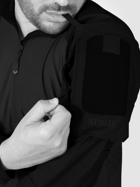 MUDEIR Operasyon URAZ T-shirt Dry touch Ripstop Uzun Kol SİYAH