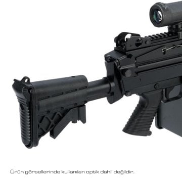 FN Lisanslı M249 MK46 FULLMETAL  SIYAH Airsoft Makinalı AEG