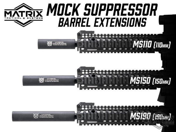 Matrix Airsoft Mock Silencer / Barrel Extension (Model: Zombie Hunter 1 / 110mm)