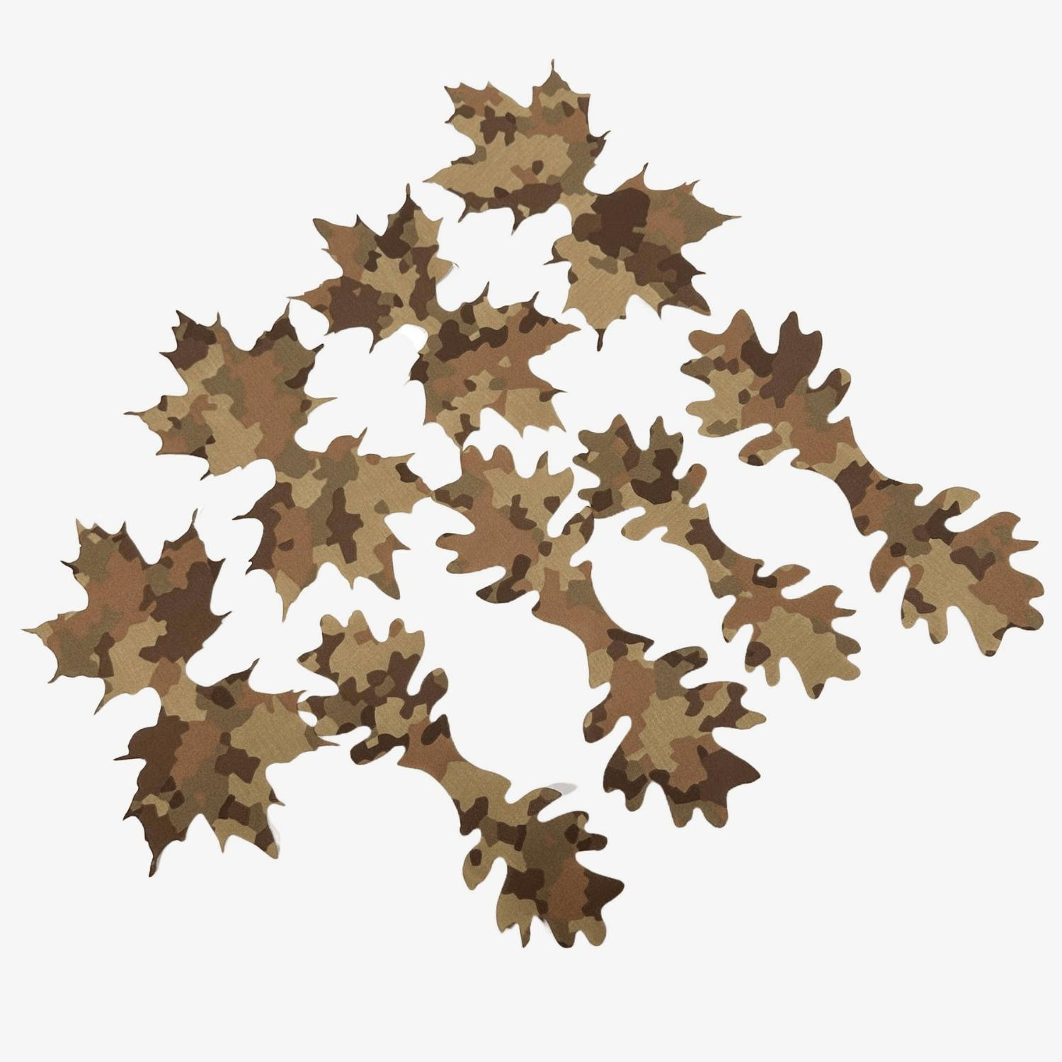 KMCS Lazer Kesim Doğal Yaprak Görünüm Gizlenme Kamuflajı Tie Leafs - Kahve