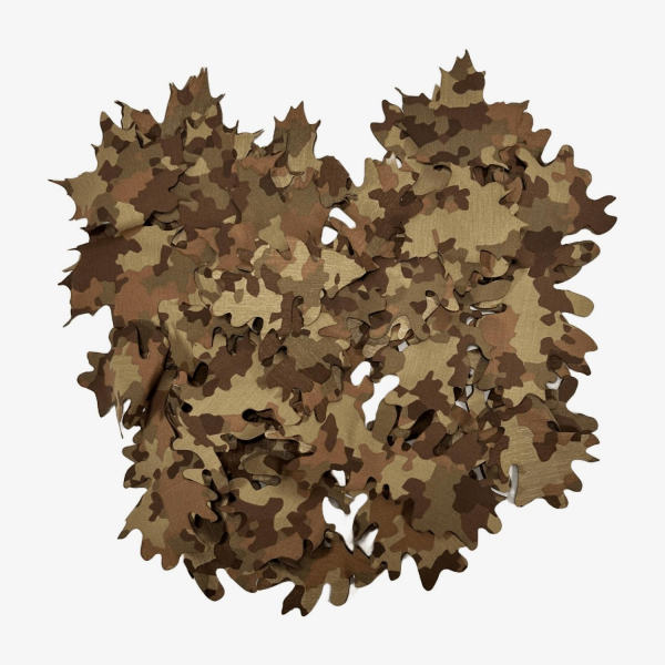 KMCS Lazer Kesim Doğal Yaprak Görünüm Gizlenme Kamuflajı Tie Leafs - Kahve