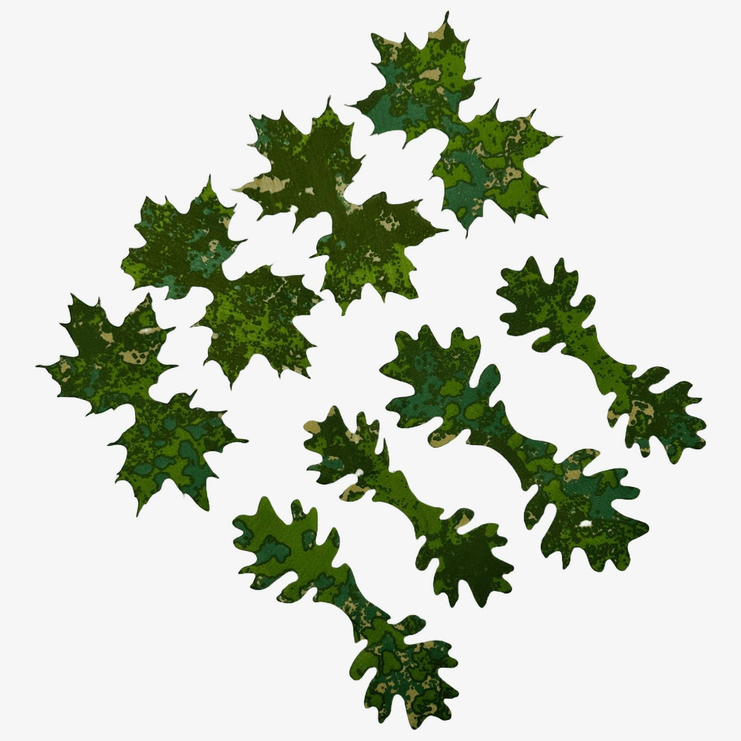 KMCS Lazer Kesim Doğal Yaprak Görünüm Gizlenme Kamuflajı Tie Leafs - Yeşil